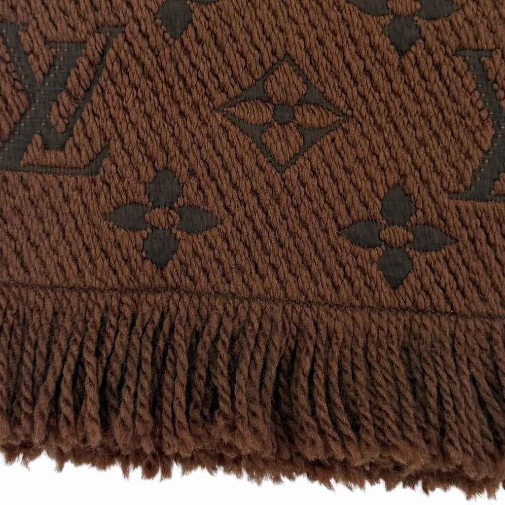 Louis Vuitton Scarf Logo Mania Wool Silk Blend Brown — view 5