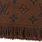 Louis Vuitton Scarf Logo Mania Wool Silk Blend Brown — view 5