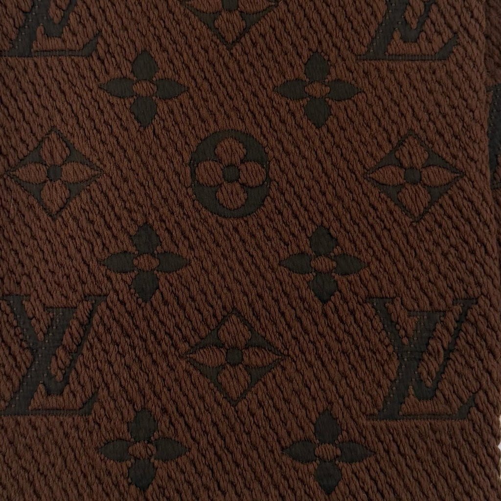 Louis Vuitton Scarf Logo Mania Wool Silk Blend Brown — view 4