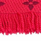 Louis Vuitton Scarf Logo Mania Wool/silk Blend Fuchsia Pink Fringed — view 4