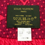 Louis Vuitton Scarf Logo Mania Wool/silk Blend Fuchsia Pink Fringed — view 6