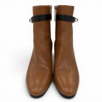 Hermes Saint Germain Silver Leather Short Kelly Boots Short Brown Black — view 3