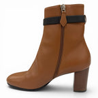 Hermes Saint Germain Silver Leather Short Kelly Boots Short Brown Black — view 4