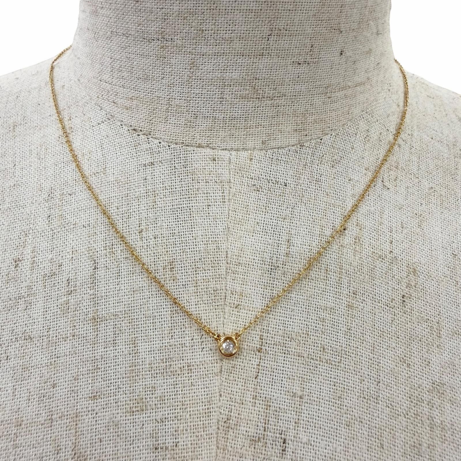 Tiffany & Co Elsa Peretti Diamond by the Yard Single Pendant 750 Necklace — view 3