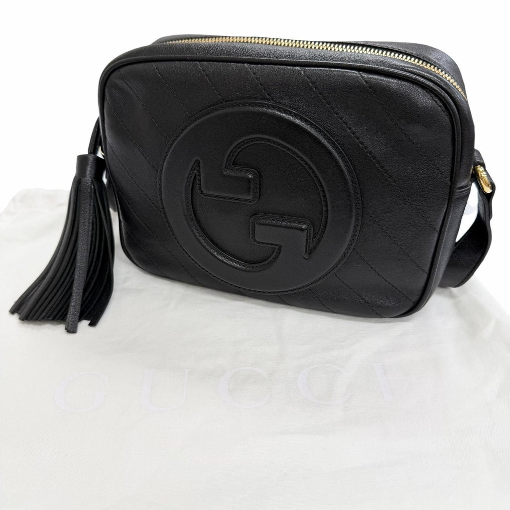 Gucci Blanc Di Smo-l Fringe Tassel Leather Shoulder Bag Black – Highly Recommend — view 2