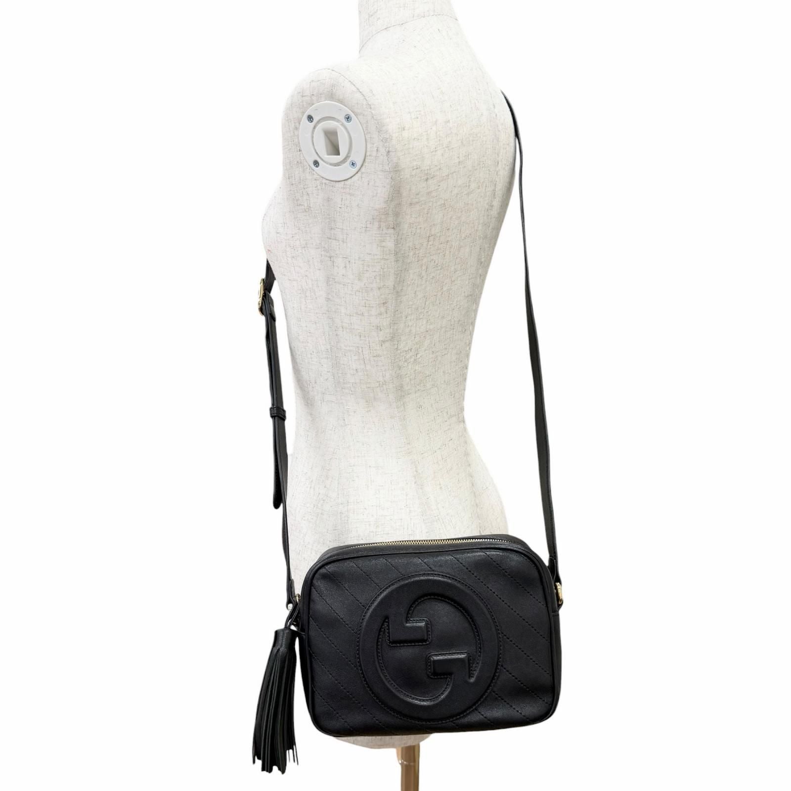 Gucci Blanc Di Smo-l Fringe Tassel Leather Shoulder Bag Black – Highly Recommend — view 8