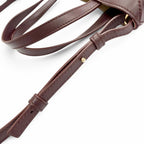 Loewe Puzzle Fold Tote Mini Shiny Calfskin 2-Way Handle Shoulder Bag Burgundy — view 9