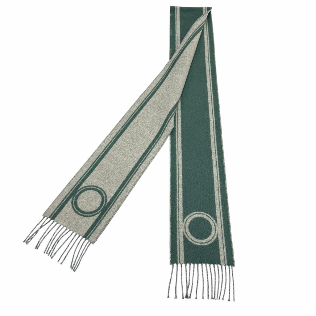 Hermes Cashmere Band de Repos Scarf / Shawl Green Gray UK — view 2