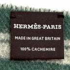 Hermes Cashmere Band de Repos Scarf / Shawl Green Gray UK — view 8