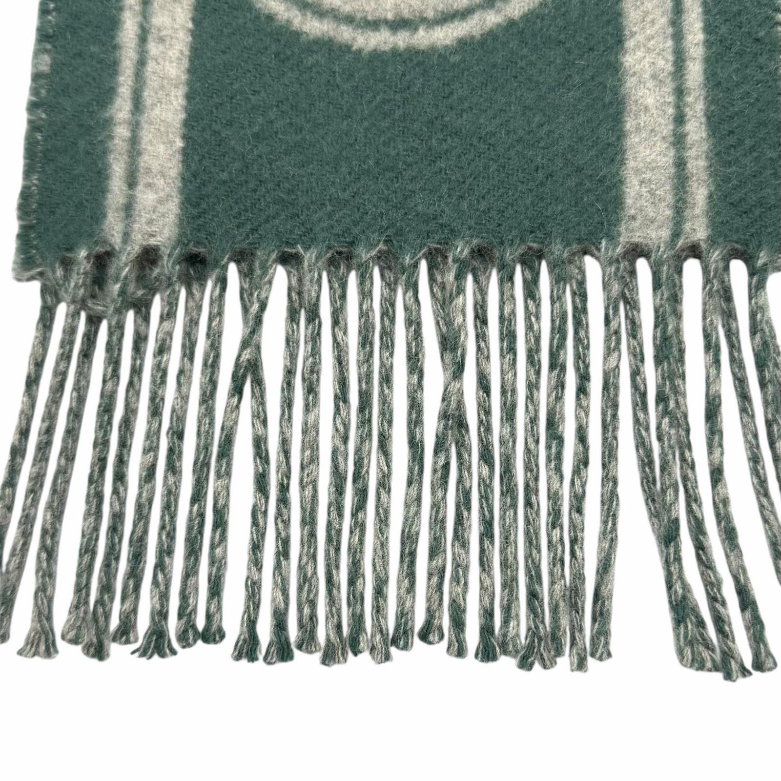 Hermes Cashmere Band de Repos Scarf / Shawl Green Gray UK — view 5