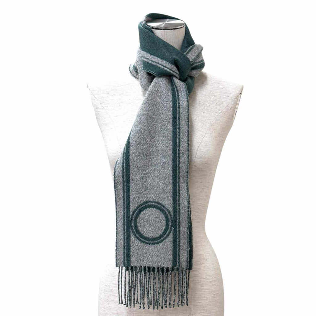 Hermes Cashmere Band de Repos Scarf / Shawl Green Gray UK — view 4