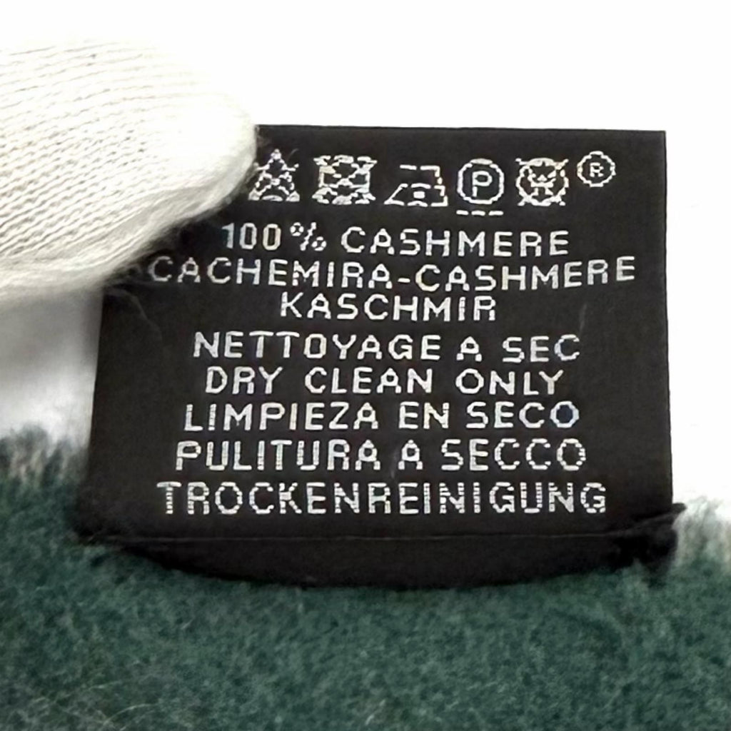 Hermes Cashmere Band de Repos Scarf / Shawl Green Gray UK — view 9