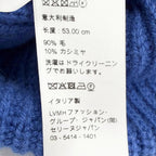 Celine Wool Cashmere Logo Ribbed Knit Beanie Blue White — view 9