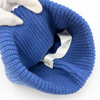 Celine Wool Cashmere Logo Ribbed Knit Beanie Blue White — view 6