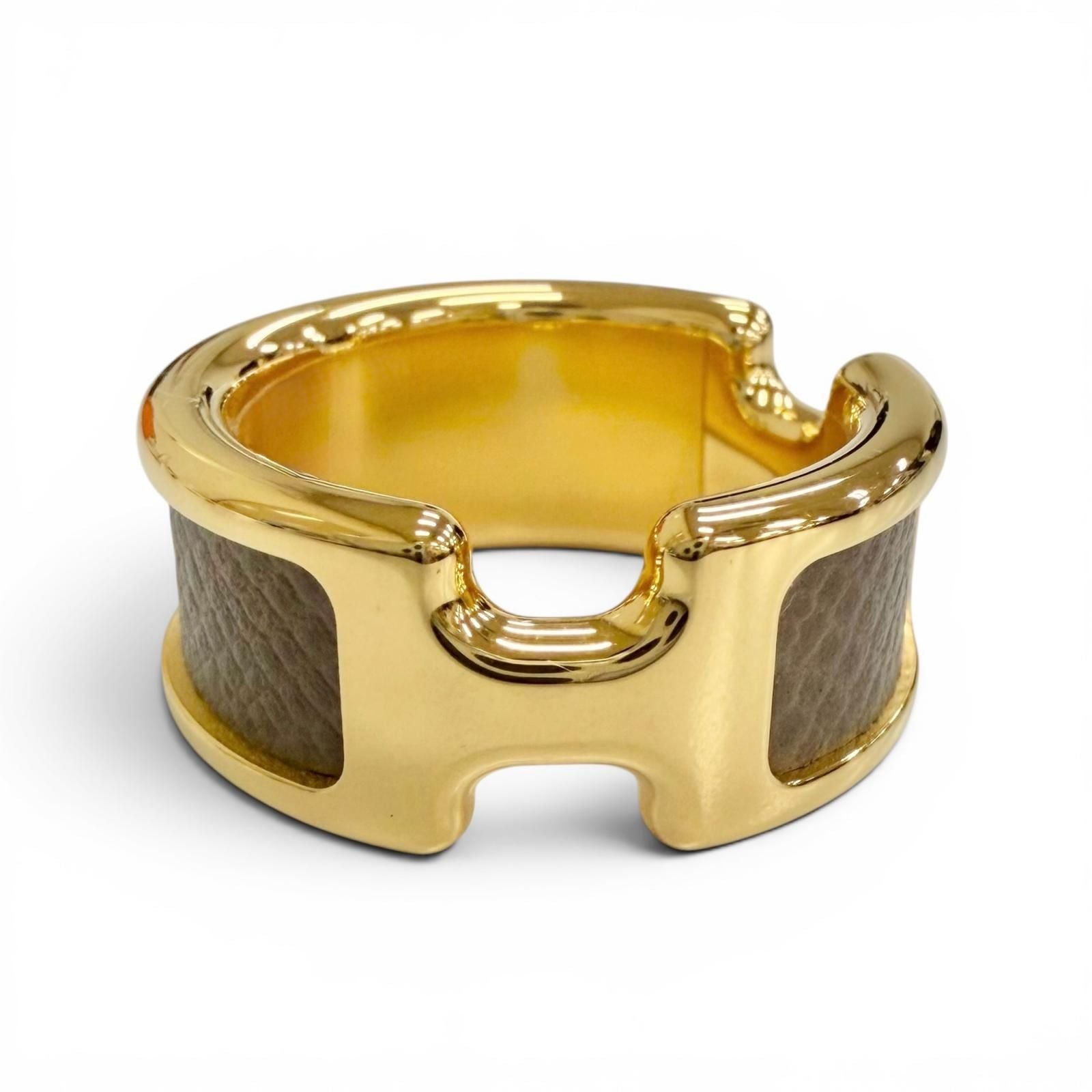 Hermes Ring Olympe PM Vo Madame Etoupe Gold Box Large Highly Recommended