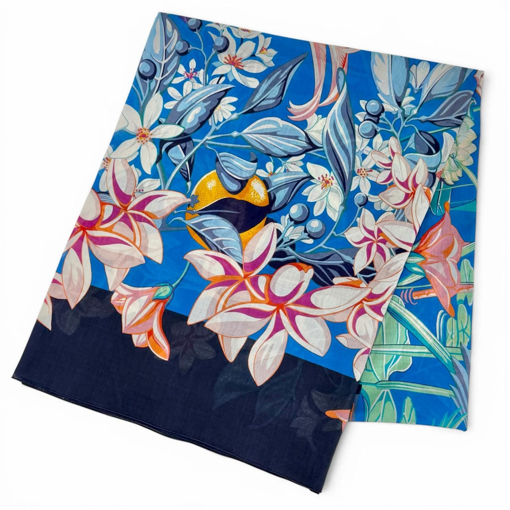 Hermes Pareo Flamingo Party Cotton Oversized Shawl Scarf Blue Recommended