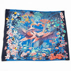 Hermes Pareo Flamingo Party Cotton Oversized Shawl Scarf Blue Recommended — view 2