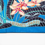 Hermes Pareo Flamingo Party Cotton Oversized Shawl Scarf Blue Recommended — view 5