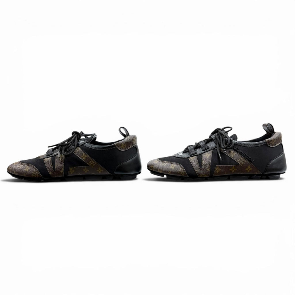 Louis Vuitton LV Sneakers Monogram Canvas Low Cut Black Brown — view 3