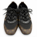 Louis Vuitton LV Sneakers Monogram Canvas Low Cut Black Brown — view 7