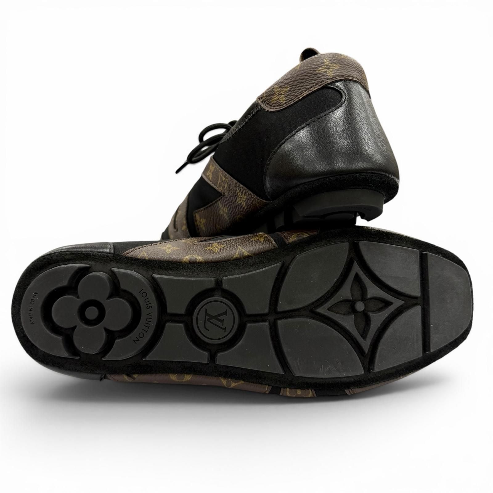 Louis Vuitton LV Sneakers Monogram Canvas Low Cut Black Brown — view 8