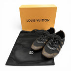 Louis Vuitton LV Sneakers Monogram Canvas Low Cut Black Brown — view 2