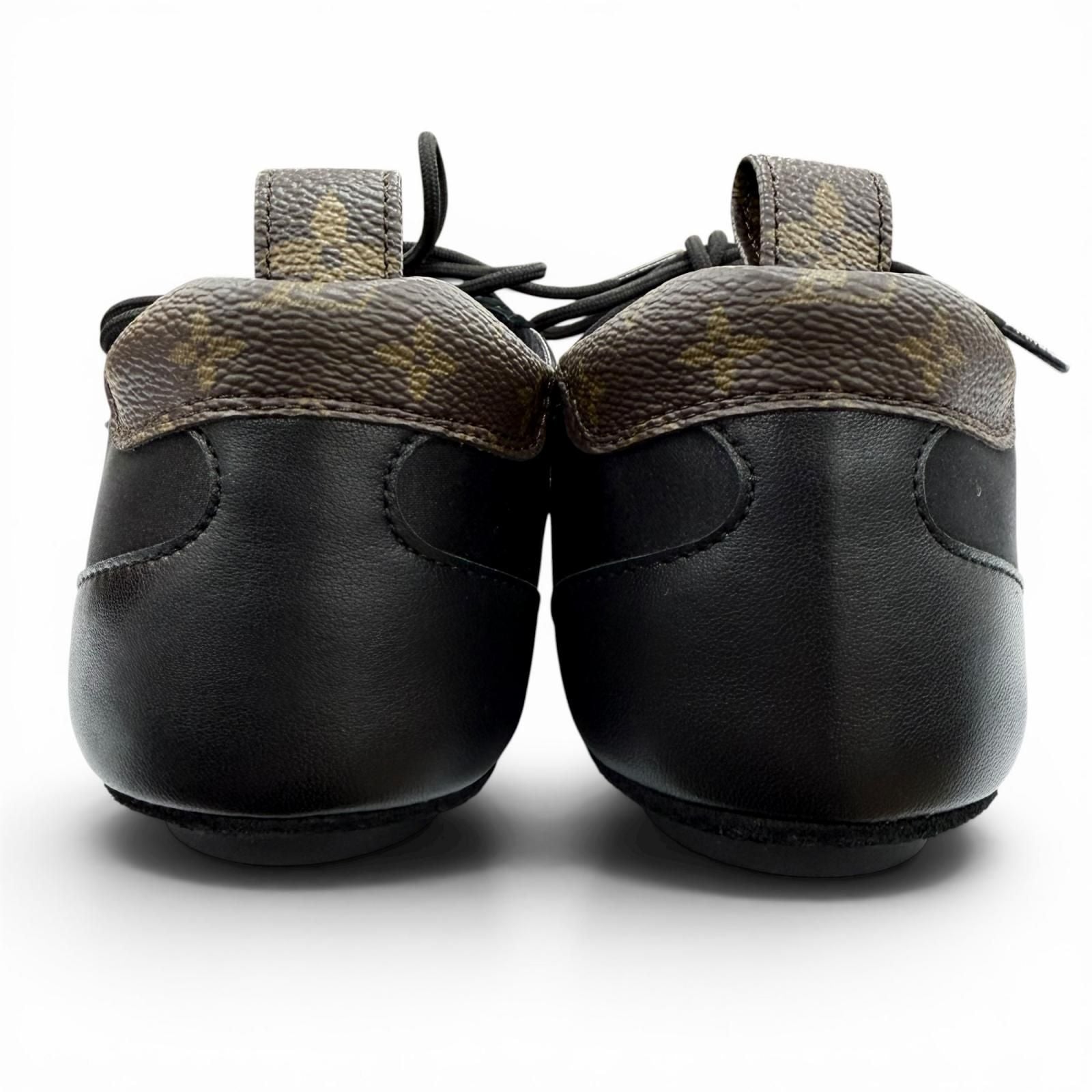 Louis Vuitton LV Sneakers Monogram Canvas Low Cut Black Brown — view 5