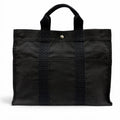 Hermes Her Line Silver Logo Series Button Canvas Hand Tote Gray