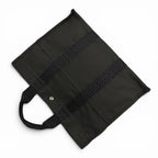 Hermes Her Line Silver Logo Series Button Canvas Hand Tote Gray — view 5