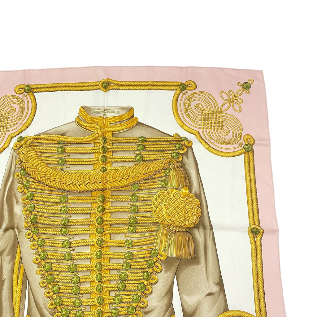 Hermes Carre 90 Brandebourgs Scarf Silk Pink — view 3
