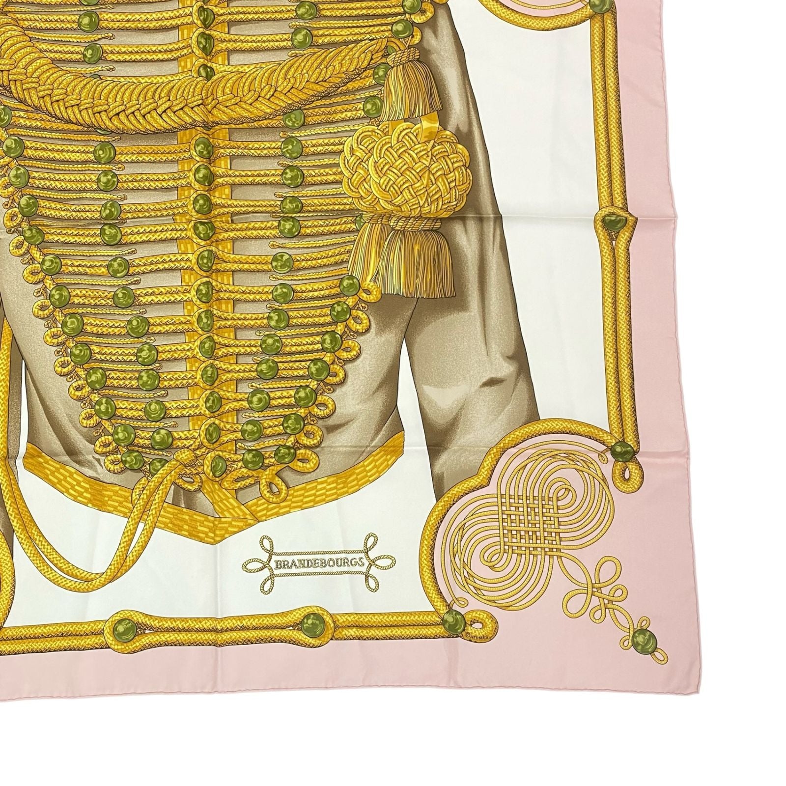Hermes Carre 90 Brandebourgs Scarf Silk Pink — view 5
