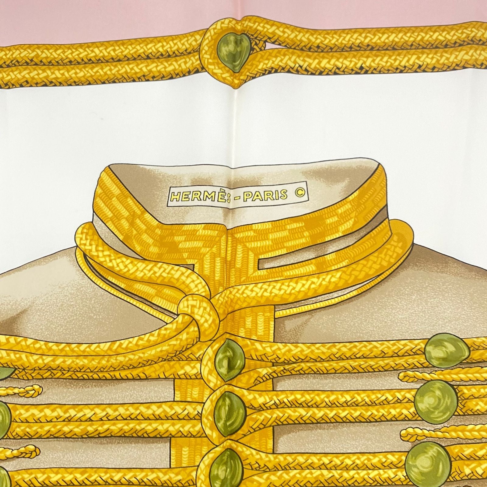 Hermes Carre 90 Brandebourgs Scarf Silk Pink — view 7