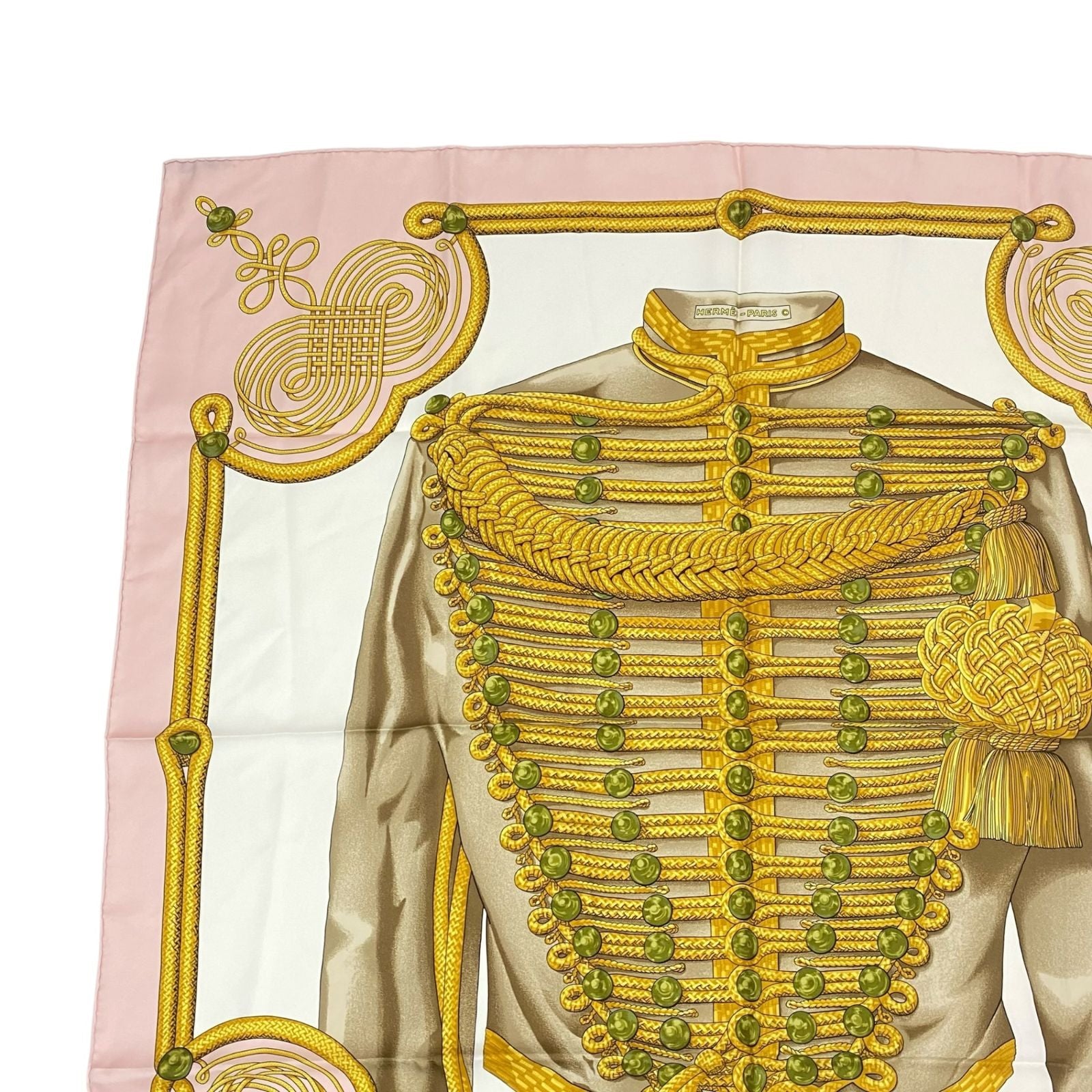 Hermes Carre 90 Brandebourgs Scarf Silk Pink — view 2