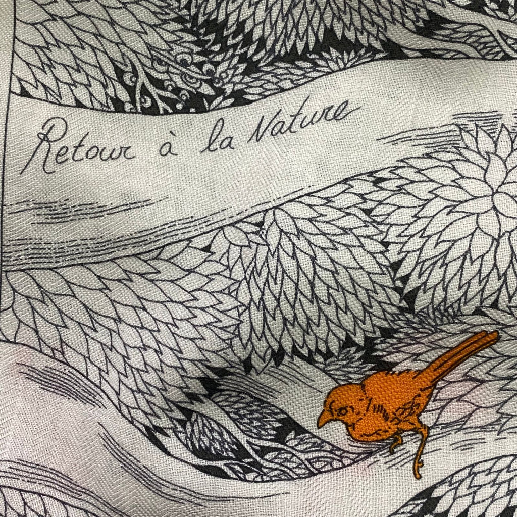 Hermes Scarf Shawl Cashmere Silk Carre 140 Large Retour a la Nature Multicolor — view 7