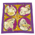 Hermes Carre 90 Scarf Silk Chiens AU Rapport Hound Purple