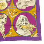 Hermes Carre 90 Scarf Silk Chiens AU Rapport Hound Purple — view 5