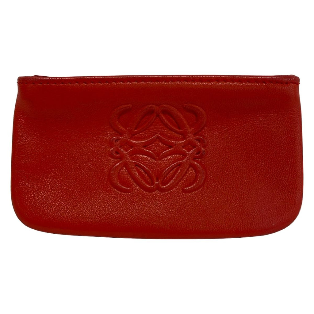 Loewe Coin Case Red Embossed Leather