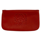 Loewe Coin Case Red Embossed Leather