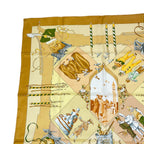 Hermes Carre 90 Scarf Silk Carnaval de Venise Carnival of Venice Yellow — view 2