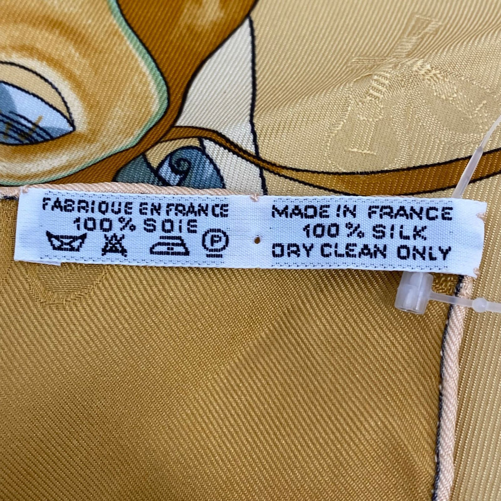 Hermes Carre 90 Scarf Silk Carnaval de Venise Carnival of Venice Yellow — view 7