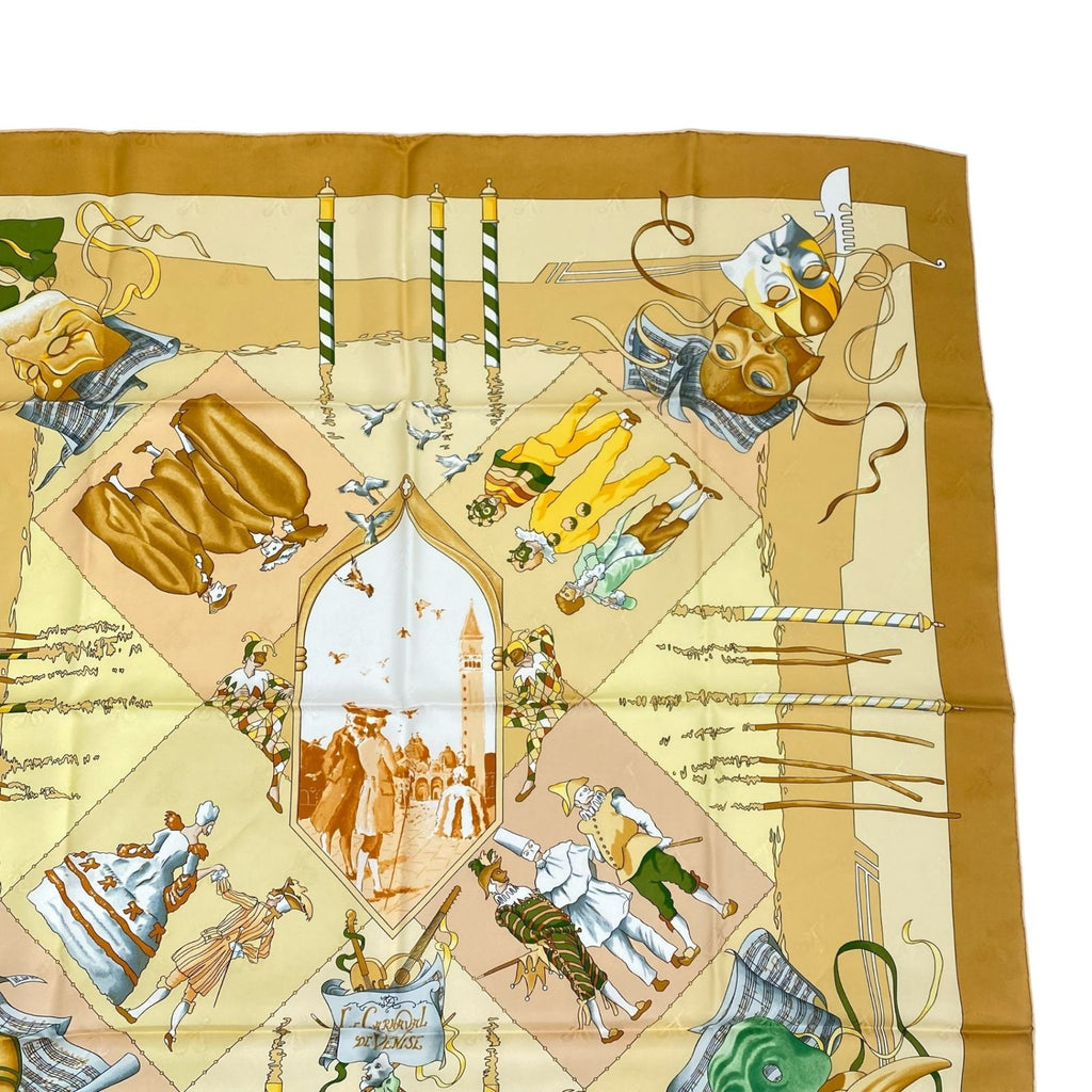 Hermes Carre 90 Scarf Silk Carnaval de Venise Carnival of Venice Yellow — view 3
