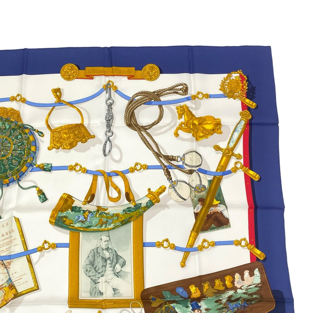 Hermes Scarf Silk Carre 90 Memoire D'hermes Navy — view 4