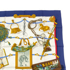 Hermes Scarf Silk Carre 90 Memoire D'hermes Navy — view 4