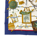 Hermes Scarf Silk Carre 90 Memoire D'hermes Navy — view 5