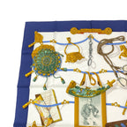 Hermes Scarf Silk Carre 90 Memoire D'hermes Navy — view 3