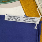 Hermes Scarf Silk Carre 90 Memoire D'hermes Navy — view 9