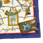 Hermes Scarf Silk Carre 90 Memoire D'hermes Navy — view 6
