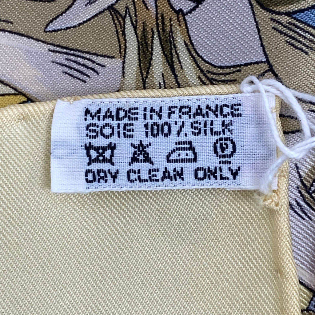 Hermes Scarf Silk Carre 90 Nonehuman Island Plant L'lle Deserte Yellow — view 7