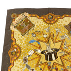 Hermes Carre 90 la Magie Magic Rabbit Pigeon Clown Silk Brown Scarf — view 3