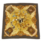 Hermes Carre 90 la Magie Magic Rabbit Pigeon Clown Silk Brown Scarf — view 2